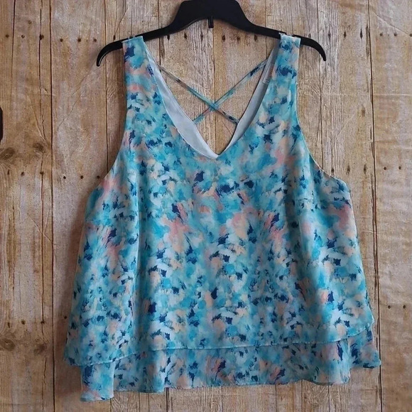 Decree | Top | Blue & Pink | Size 1X - Picture 1 of 6